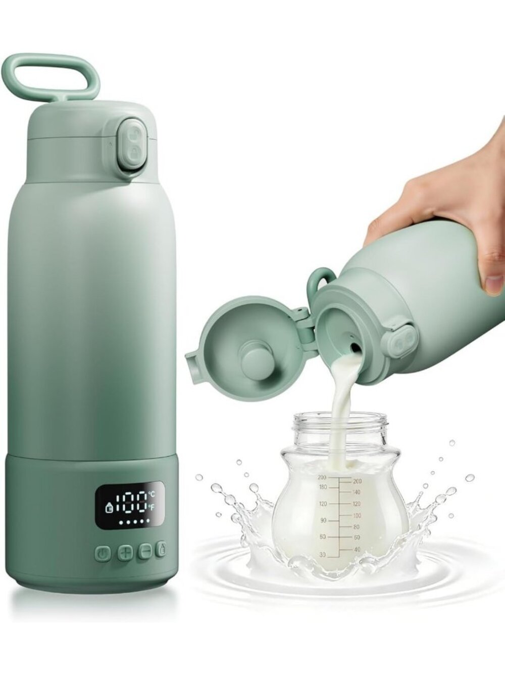 Travel-Friendly Baby Bottle Warmer, Fast Heating, 17oz Stainless Steel, Keep